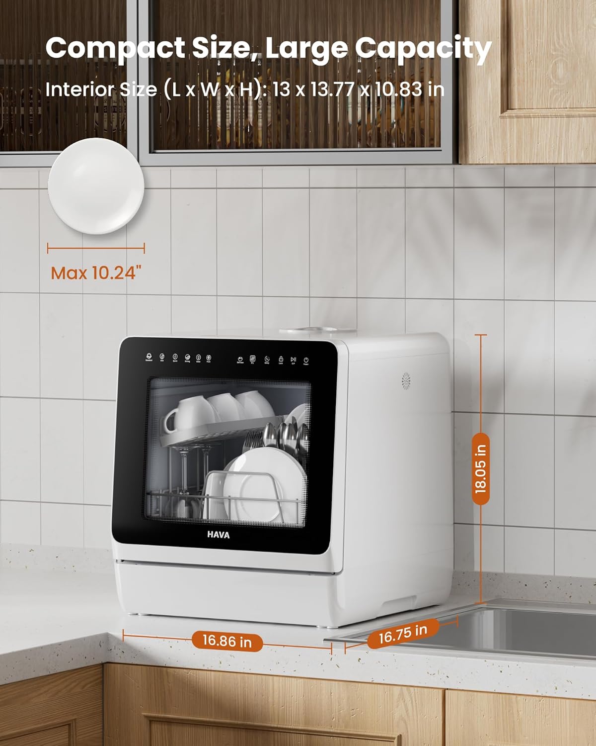Portable Dishwasher – Powerful, Efficient, with 8 Wash Programs